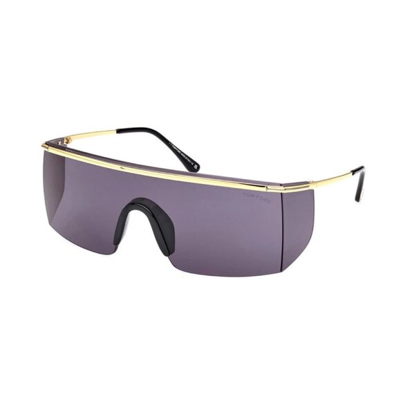 NEW TOM FORD SUNGLASSES GOLD/SMOKE MEN SHIELD EYEWEAR - Picture 1 of 3